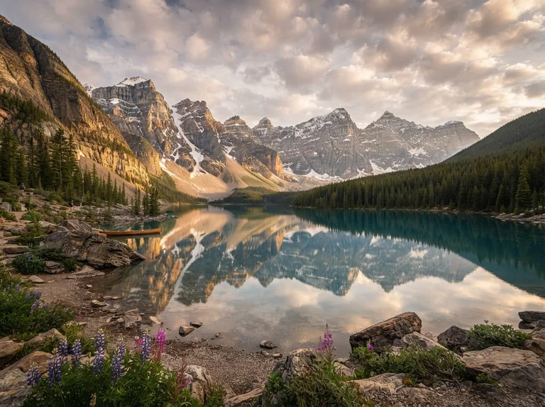 Mountain lake photo selected inside a Google Docs document